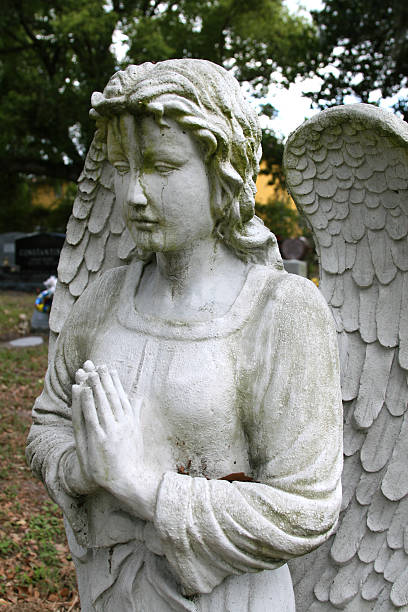 Crying angel gravestone