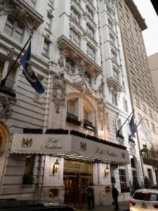 photo shows the hotel monteleone's detailing on the outside of the building