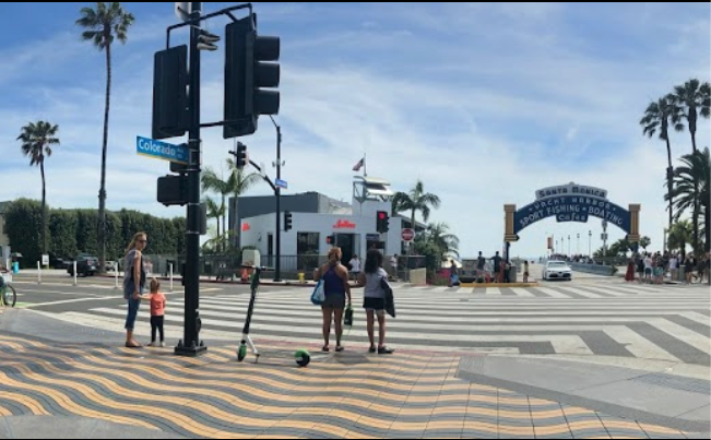 Santa Monica Pier corner of Colorado Ave., across from pier arch, meeting location for Santa Monica Ghosts