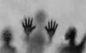 Foggy photo of ghost like figures
