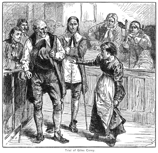 A black and whit depiction of a court trial
