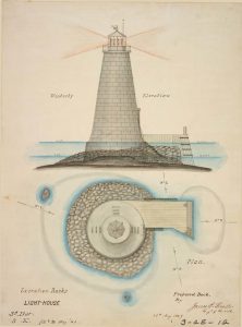 Elevation and Plan of Execution Rocks Lighthouse