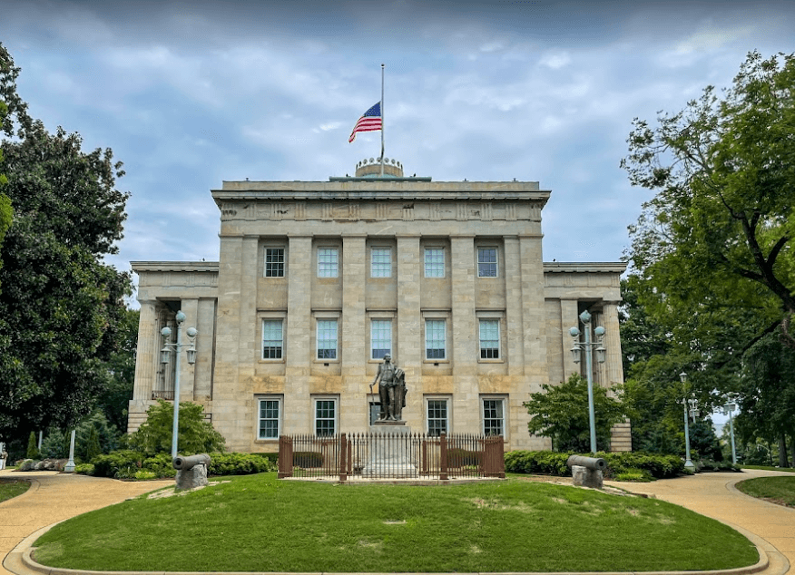 Front of the North Carolina State Capitol Building in Raleigh, NC. Meeting location of Raleigh Ghosts.
